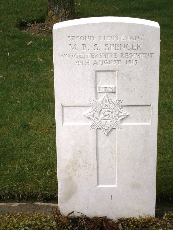 2nd Lieutenant Mowbray Bertram Stovell Spencer war grave